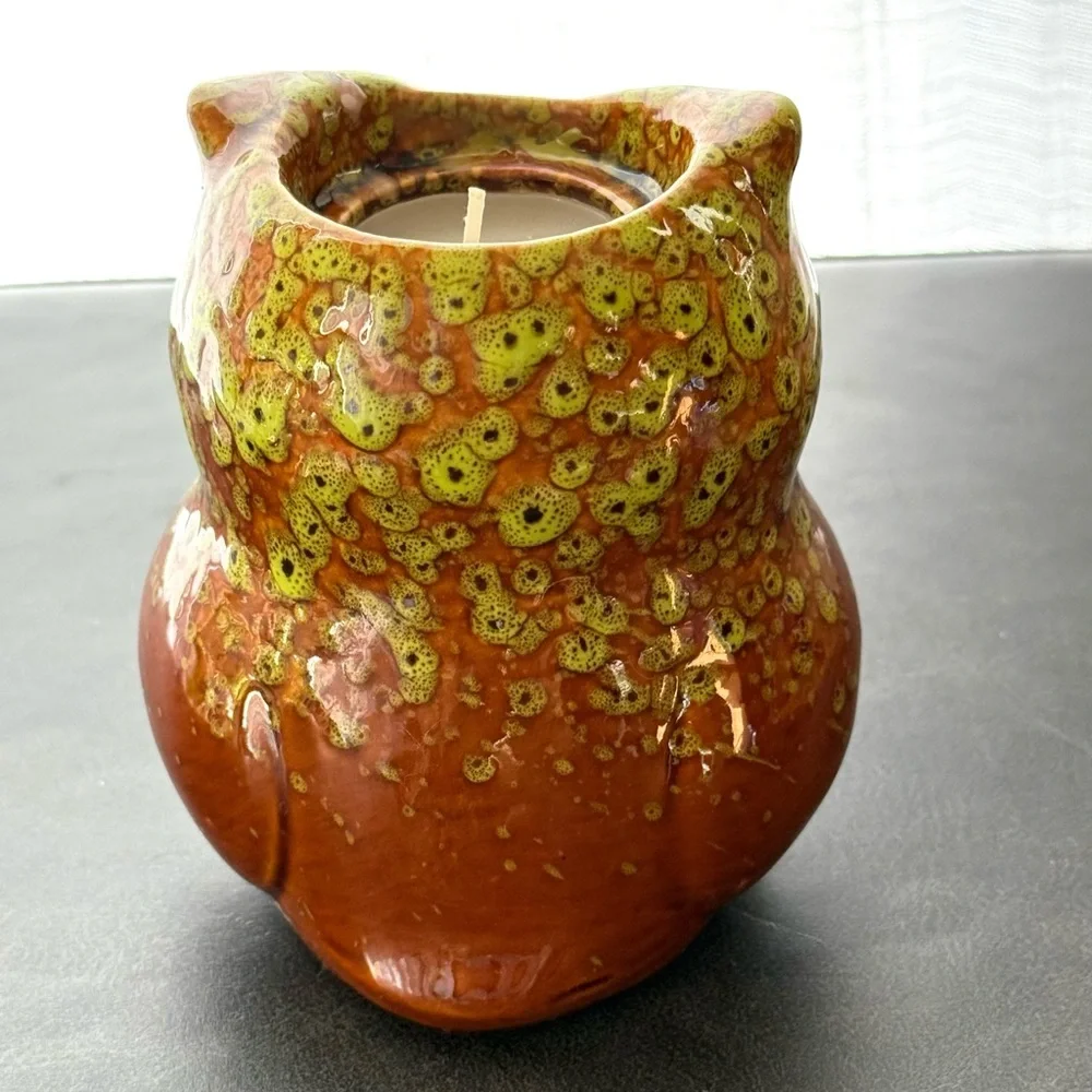 Owl Shaped Ceramic citronella Candle Holder set of 2